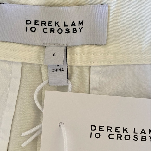 Derek Lam 10 Crosby High-Waisted Women's Shorts NWT Blanc de Blanc White - Picture 8 of 9